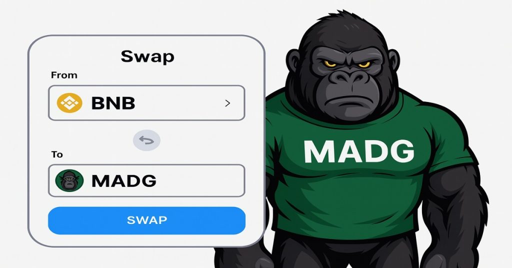 aAn image for Swap Binance BNB with Mad Gorilla Coin MADG