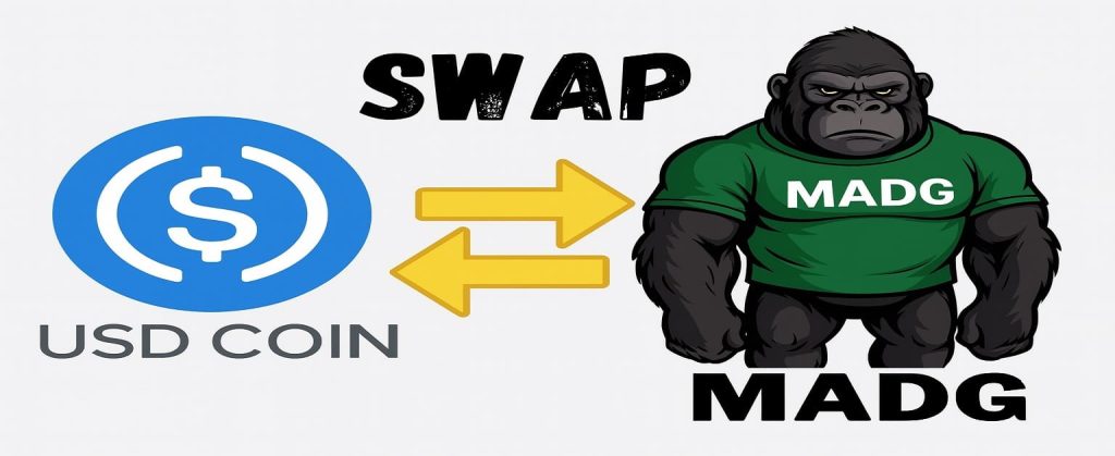 an Image of Swap USDC to MADG Mad Gorilla Coin