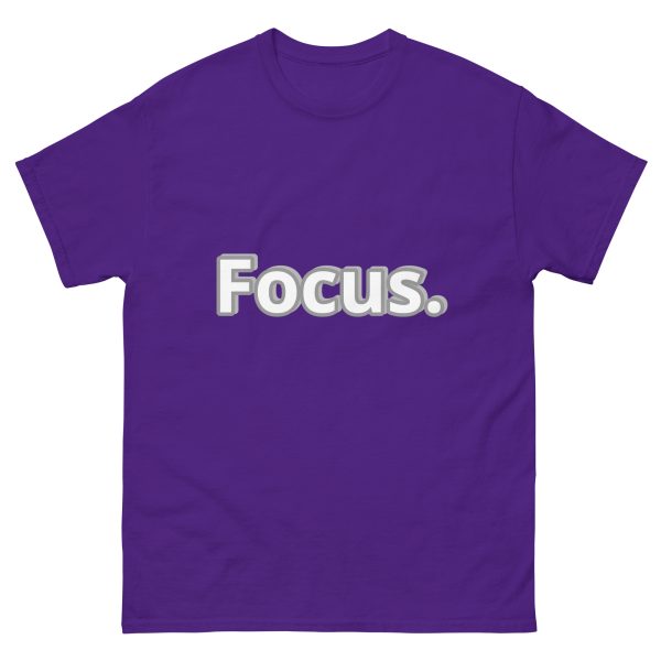 Motivational Quote Cool purple T shirt with word Focus