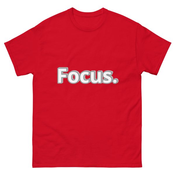 Motivational Quote Cool Red T shirt with word Focus