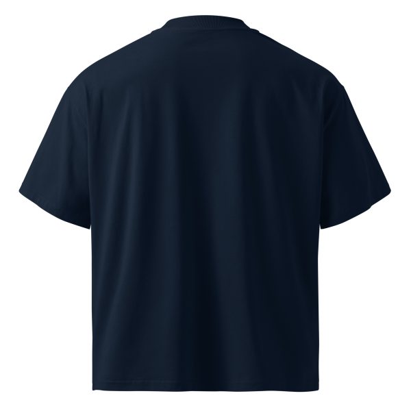 organic oversized high neck t-shirt Quote Wake Work Win - Image 2