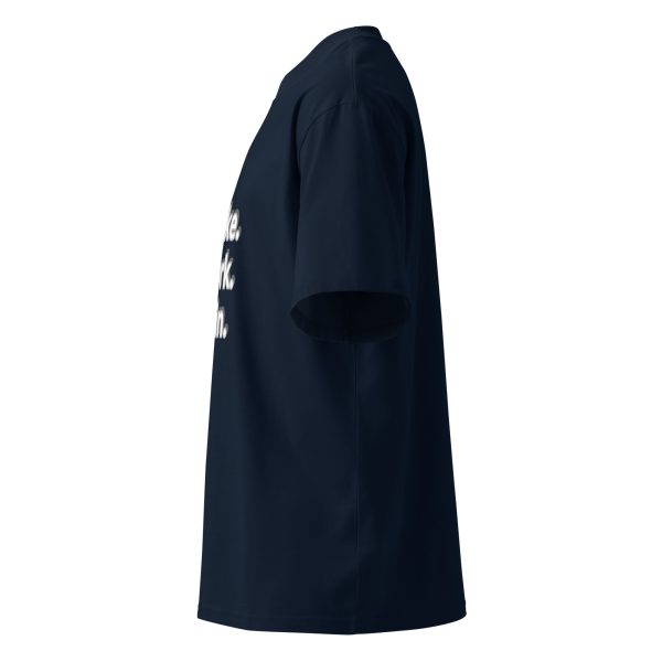 organic oversized high neck t-shirt Quote Wake Work Win - Image 4