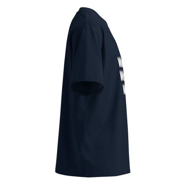 organic oversized high neck t-shirt Quote Wake Work Win - Image 3
