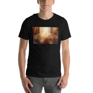 Bridge in the Forest Graphic Unisex T-shirt Black