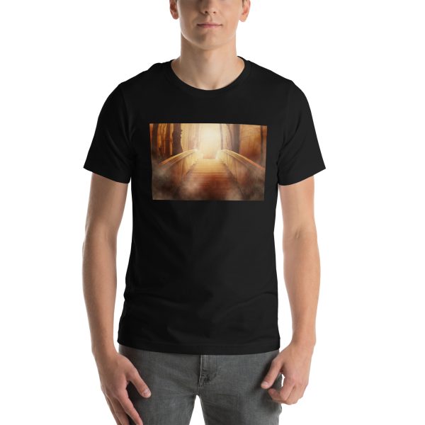 Bridge in the Forest Graphic Unisex T-shirt Black