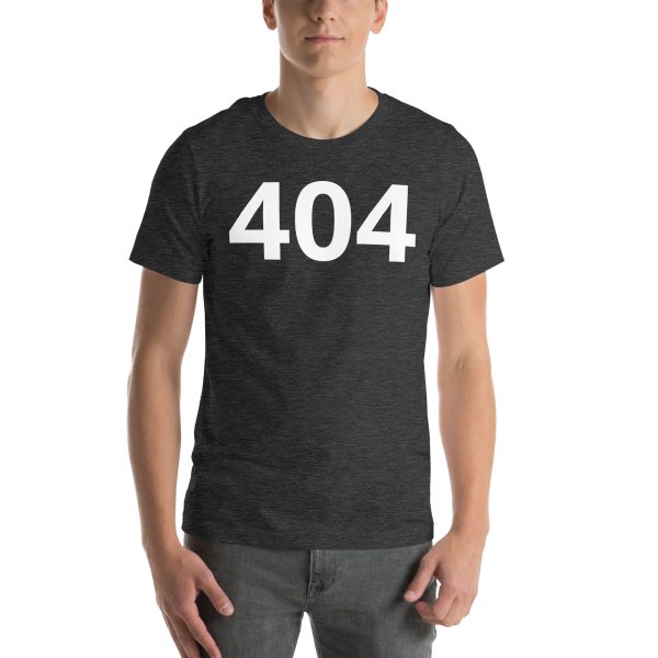 dark grey 404 Funny T Shirt – Error Humor Tee at Mad Gorilla Shop