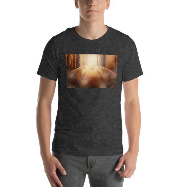 Bridge in the Forest Graphic Unisex T-shirt Dark Grey