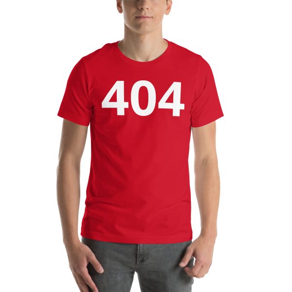 red 404 Funny T Shirt – Error Humor Tee at Mad Gorilla Shop