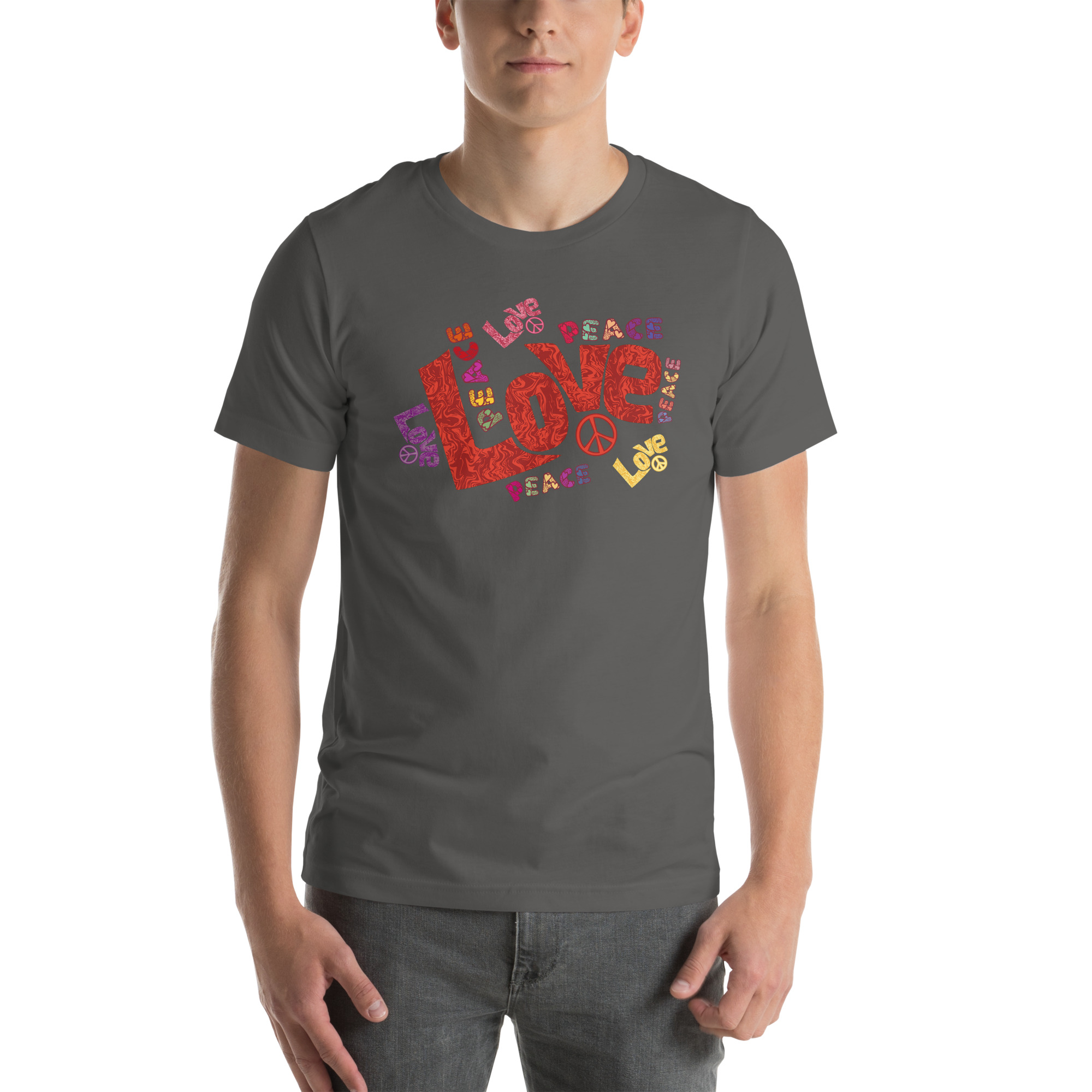 Peace and Love Sign and Art Unisex t-shirt 61 Peace and Love Sign and Art Unisex t-shirt Grey
