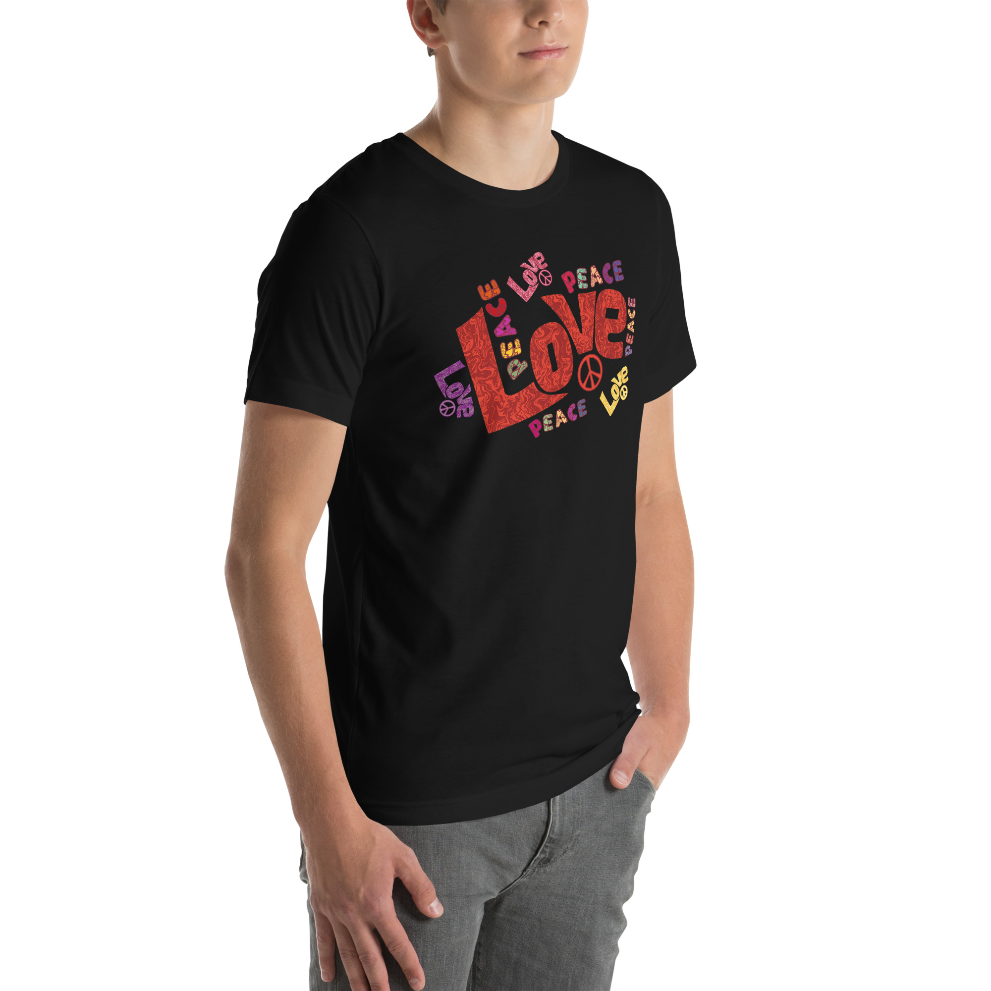 Peace and Love Sign and Art Unisex t-shirt 12 Peace and Love Sign and Art  Unisex t-shirt - Image 12