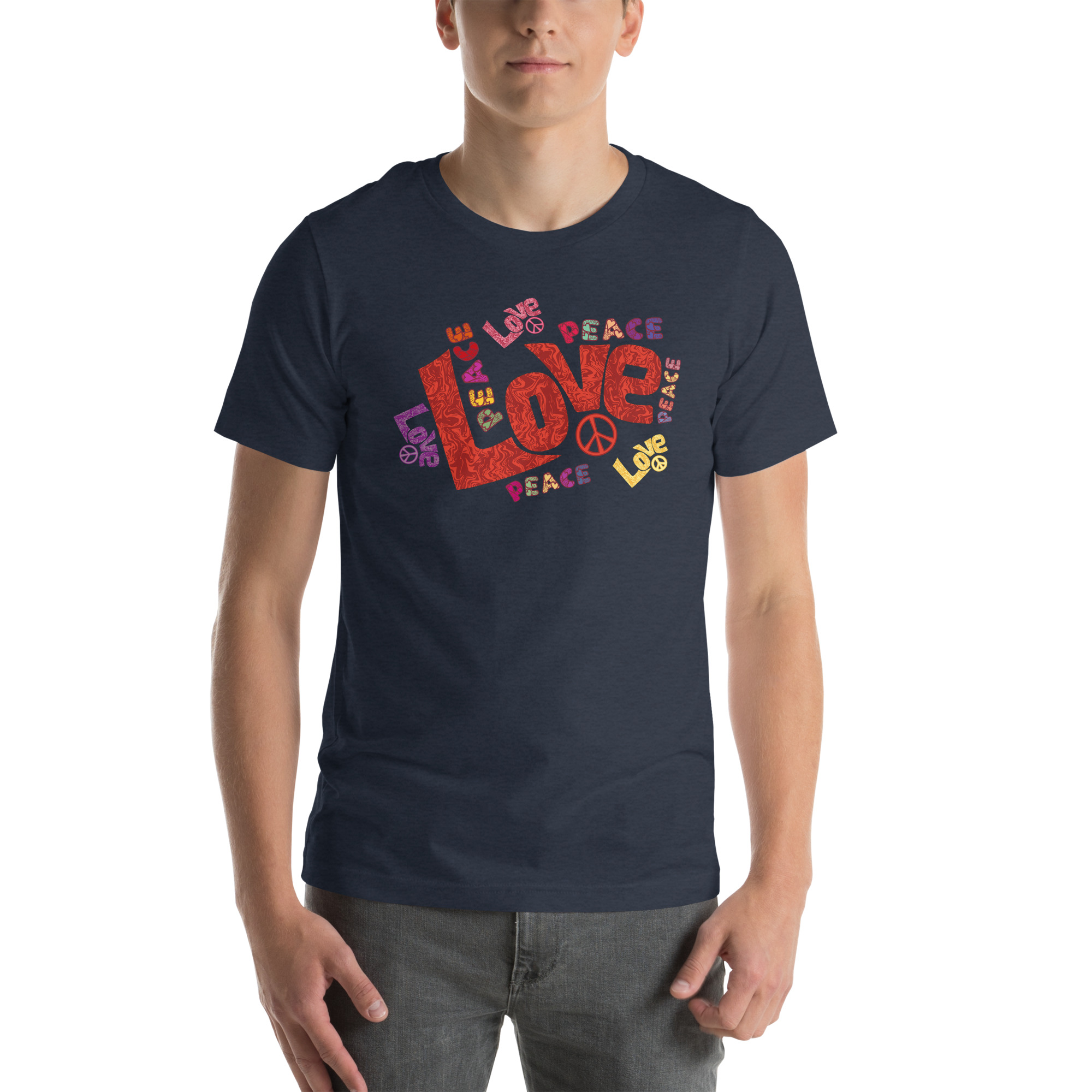 Peace and Love Sign and Art Unisex t-shirt 43 Peace and Love Sign and Art Unisex t-shirt Navy
