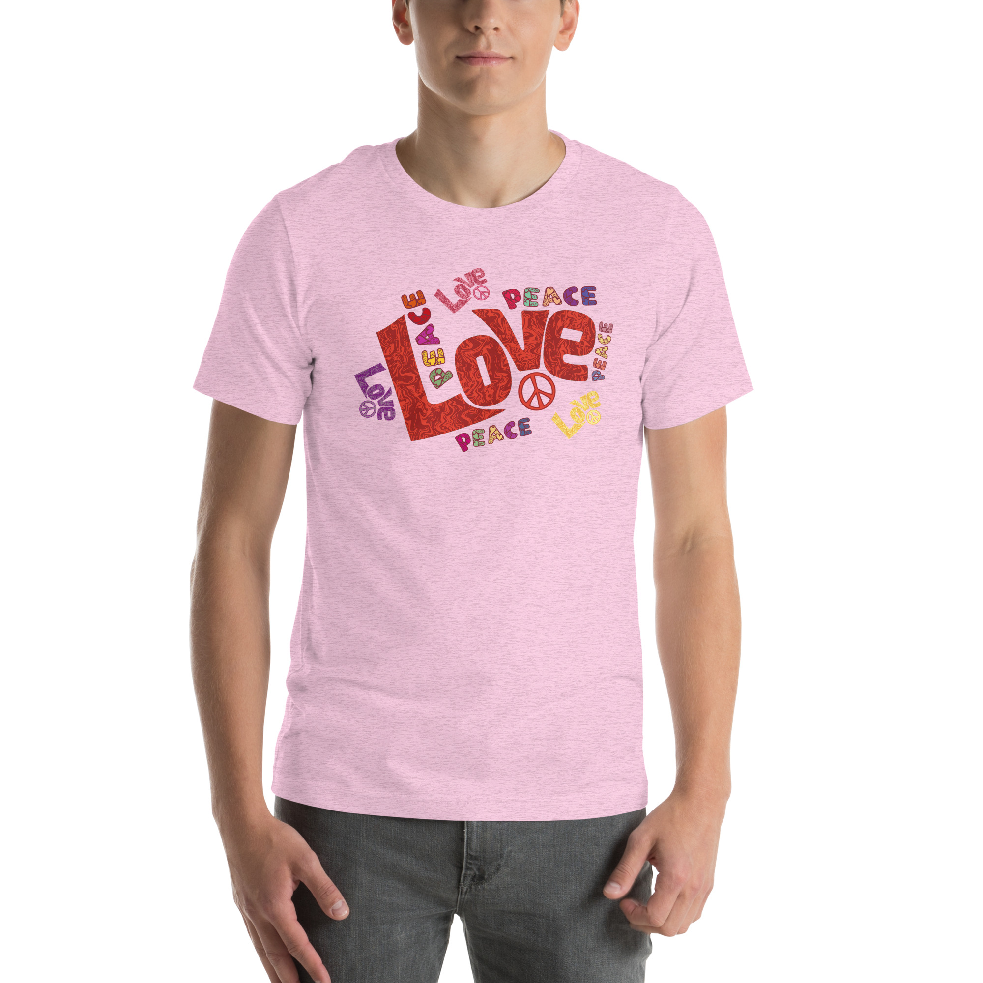 Peace and Love Sign and Art Unisex t-shirt 67 Peace and Love Sign and Art Unisex t-shirt Pink