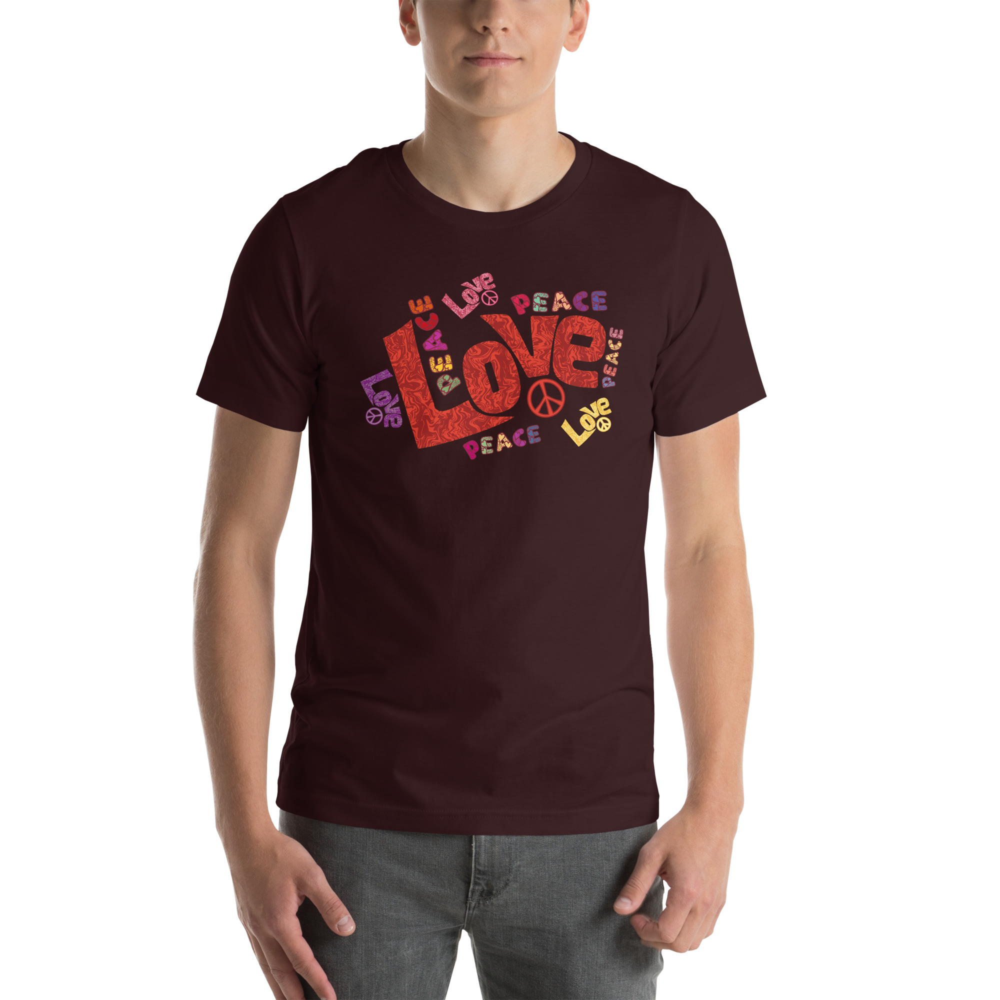 Peace and Love Sign and Art Unisex t-shirt 19 Peace and Love Sign and Art Unisex t-shirt Maroon
