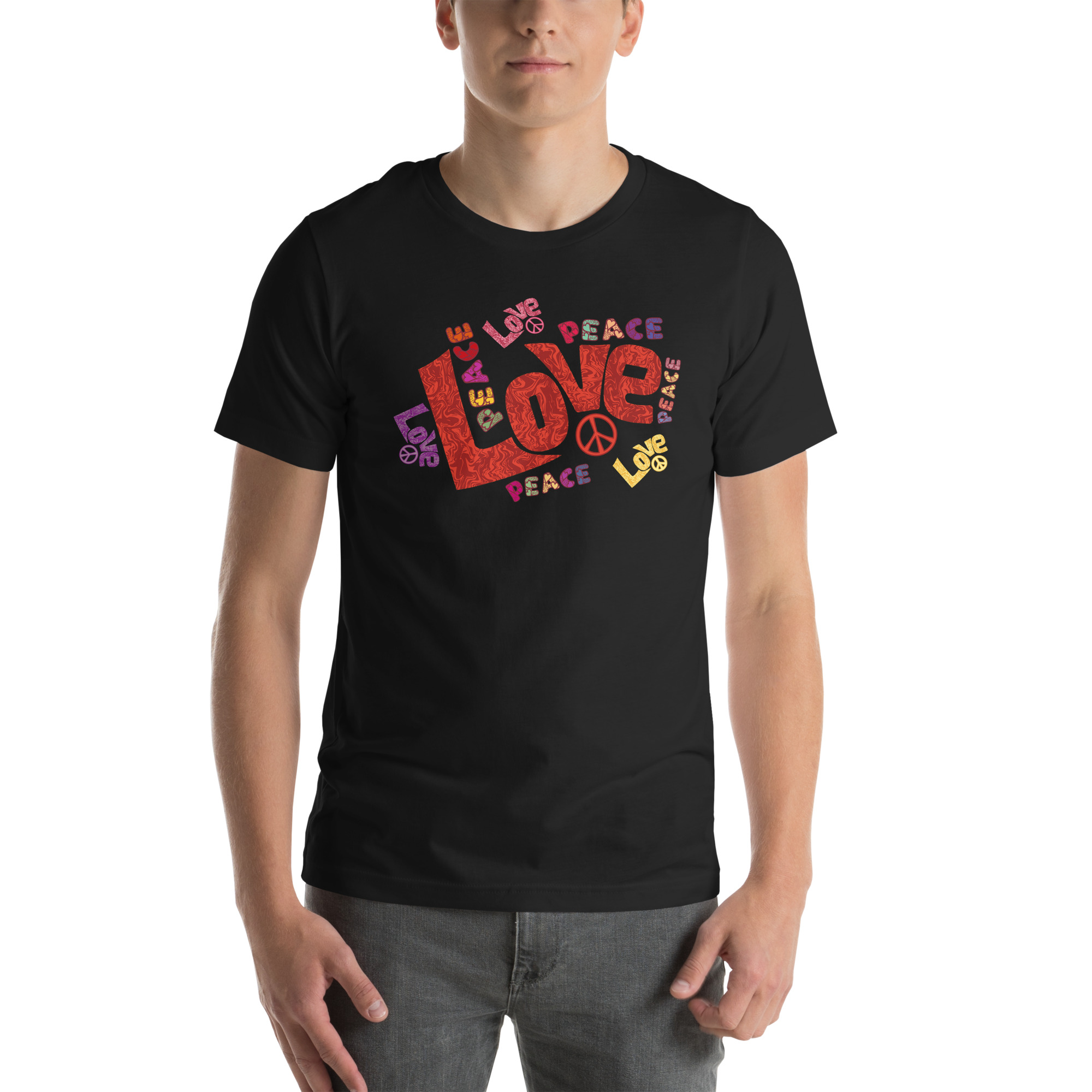 Peace and Love Sign and Art Unisex t-shirt 18 Peace and Love Sign and Art  Unisex t-shirt - Image 18
